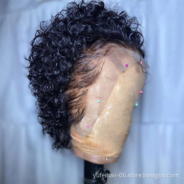 Wholeslae Cheap Price Short Brazilian Human Hair Wig Vendors Short Pixie Cut Lace Front Closure Wigs For Black Woman